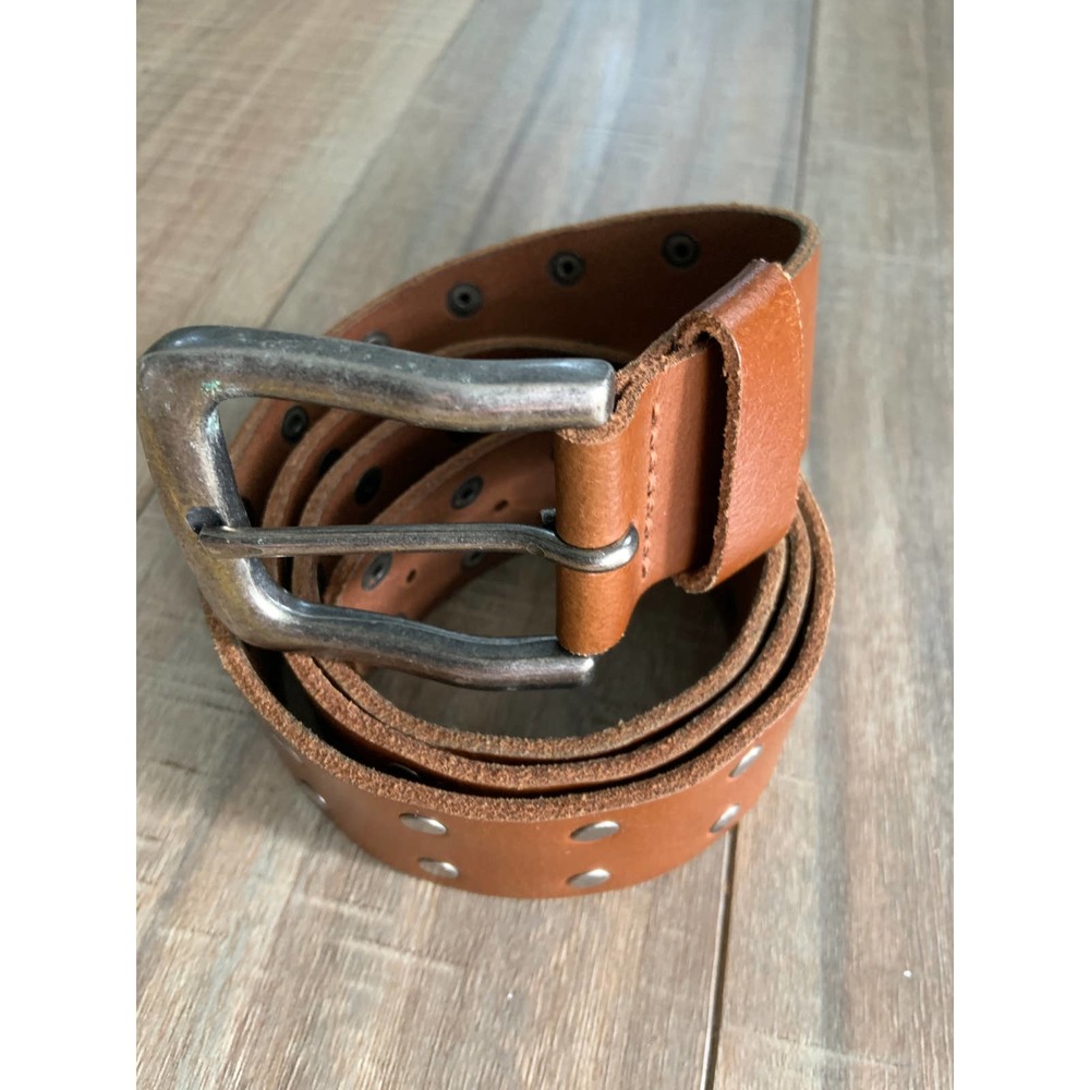 Full Grain Bovine Leather Eyelet Leather Belt Size L